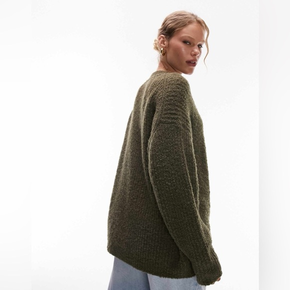 #0004 - Topshop | Knitted Plated Boyfriend Long Line Boucle Cardigan - Picture 2 of 7